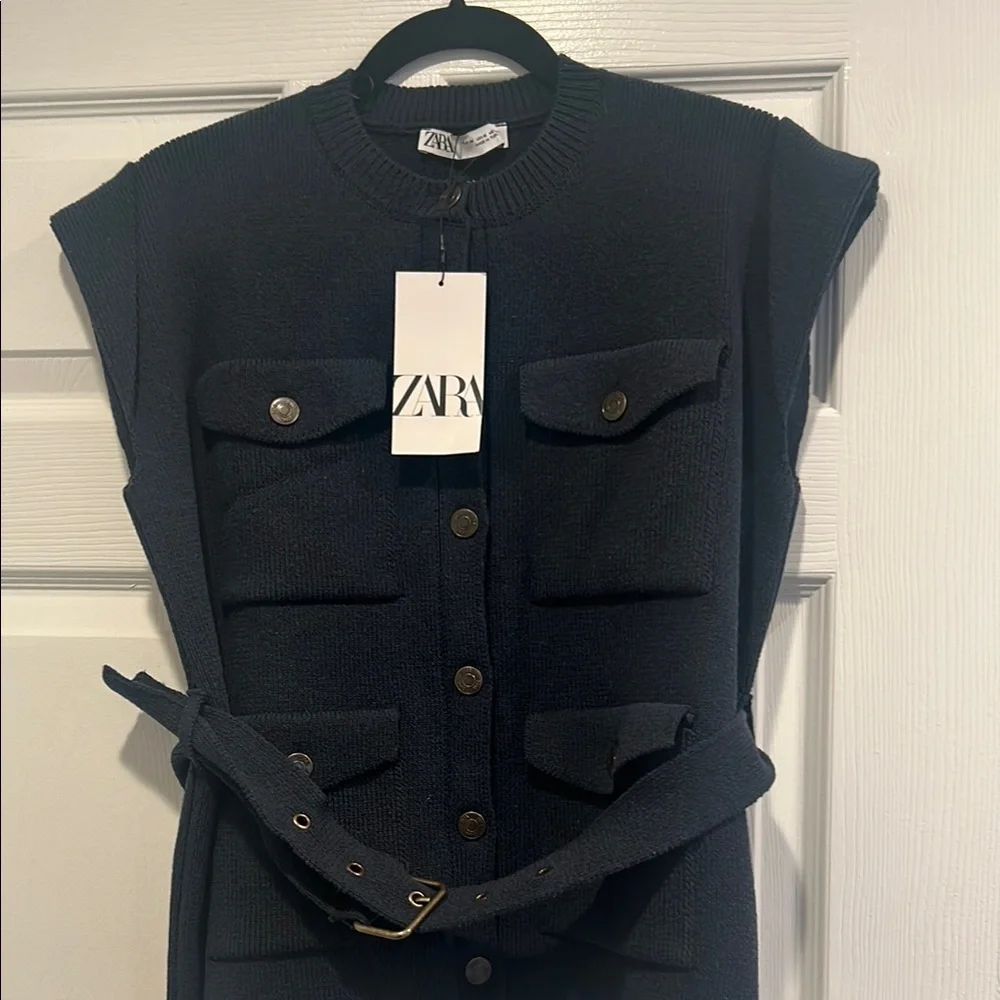 Zara ladies navy Sweater Vest - Picture 3 of 3